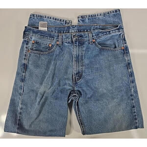 Levis Men Size 38 x 32 Jeans 505 Regular Fit Straight Light Wash Pants Cotton